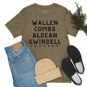 Wallen - Combs - Aldean - Swindell - Camiseta masculina de música country - Camiseta de concerto country - Eu amo camisa de música country - Country moderno