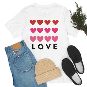 Love Shirt, Cute Love Shirt with Hearts, Boyfriend Girlfriend Gift, Couple Ideas, Matching Love Tshirt, Valentines Love Tshirt, Cute Tee