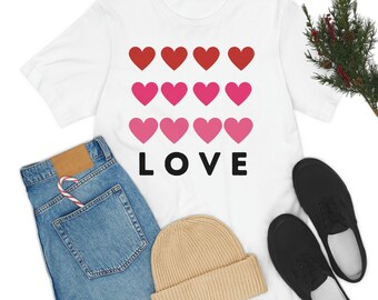Love Shirt, Cute Love Shirt with Hearts, Boyfriend Girlfriend Gift, Couple Ideas, Matching Love Tshirt, Valentines Love Tshirt, Cute Tee