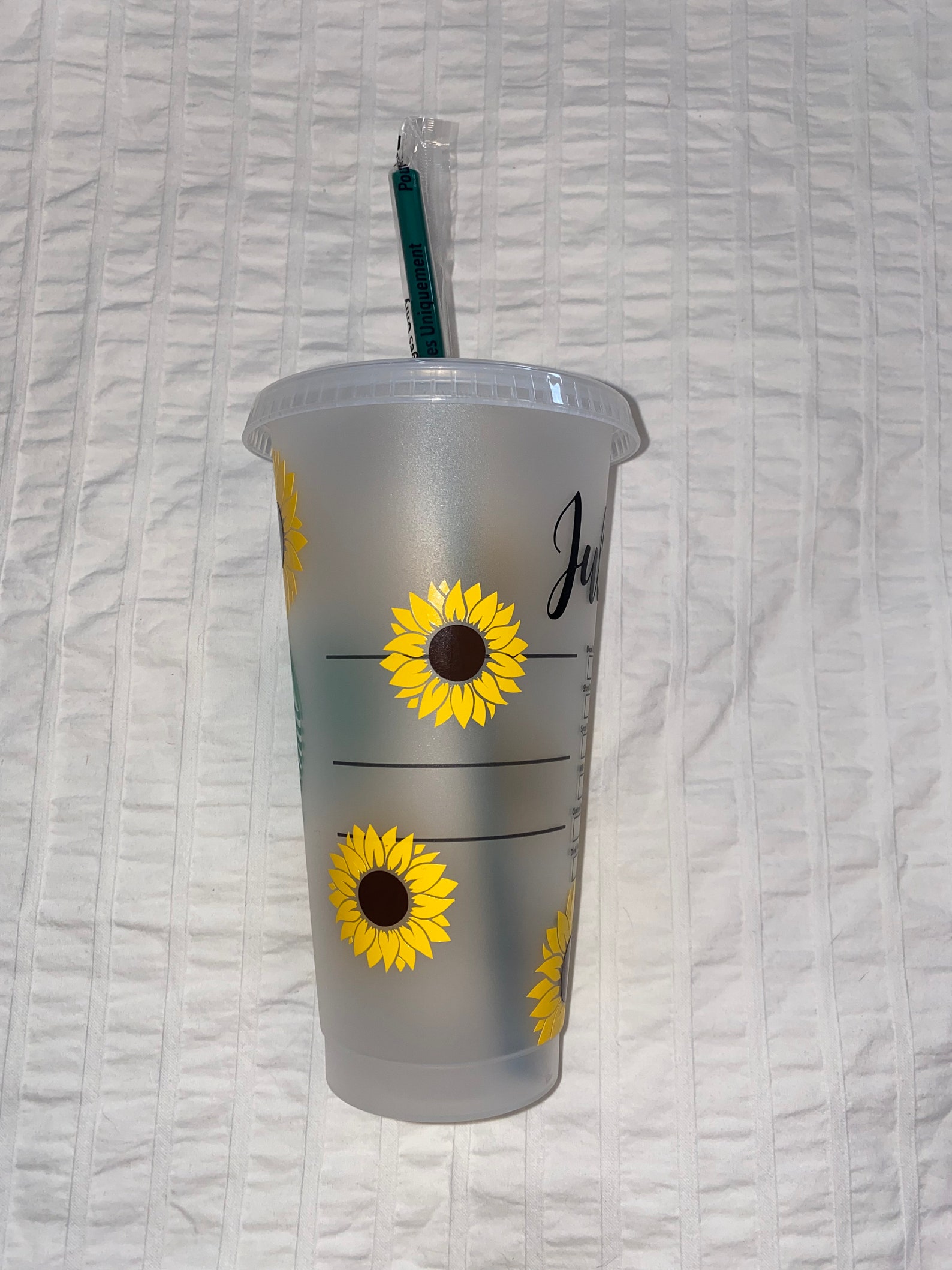 Starbucks Sunflower Cold Cup Sunflower Starbucks Cup Etsy