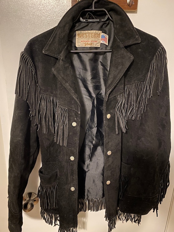 Schott Vintage Leather Suede Fringe Jacket