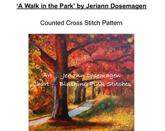 A Walk in the Park - Landscape Cross Stitch Pattern - Digital Pattern - Pattern Keeper Compatible