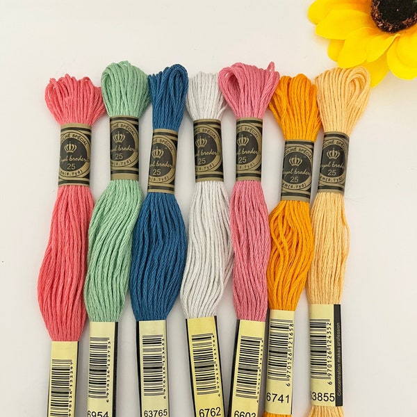 Petite commande de 1 à 30 écheveaux de fil à broder Royal Broderie - 447 couleurs + panaché