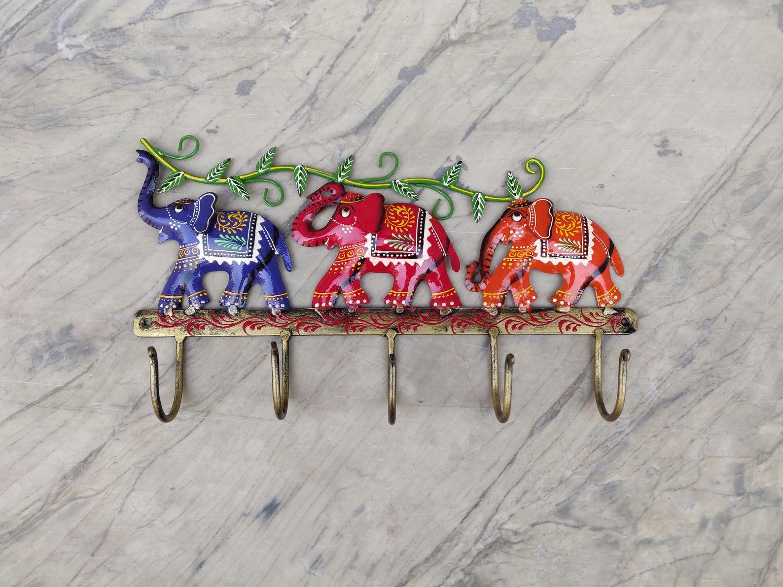Elephant Key Holder Metal Wall Art Indian Handcrafted Metal Etsy