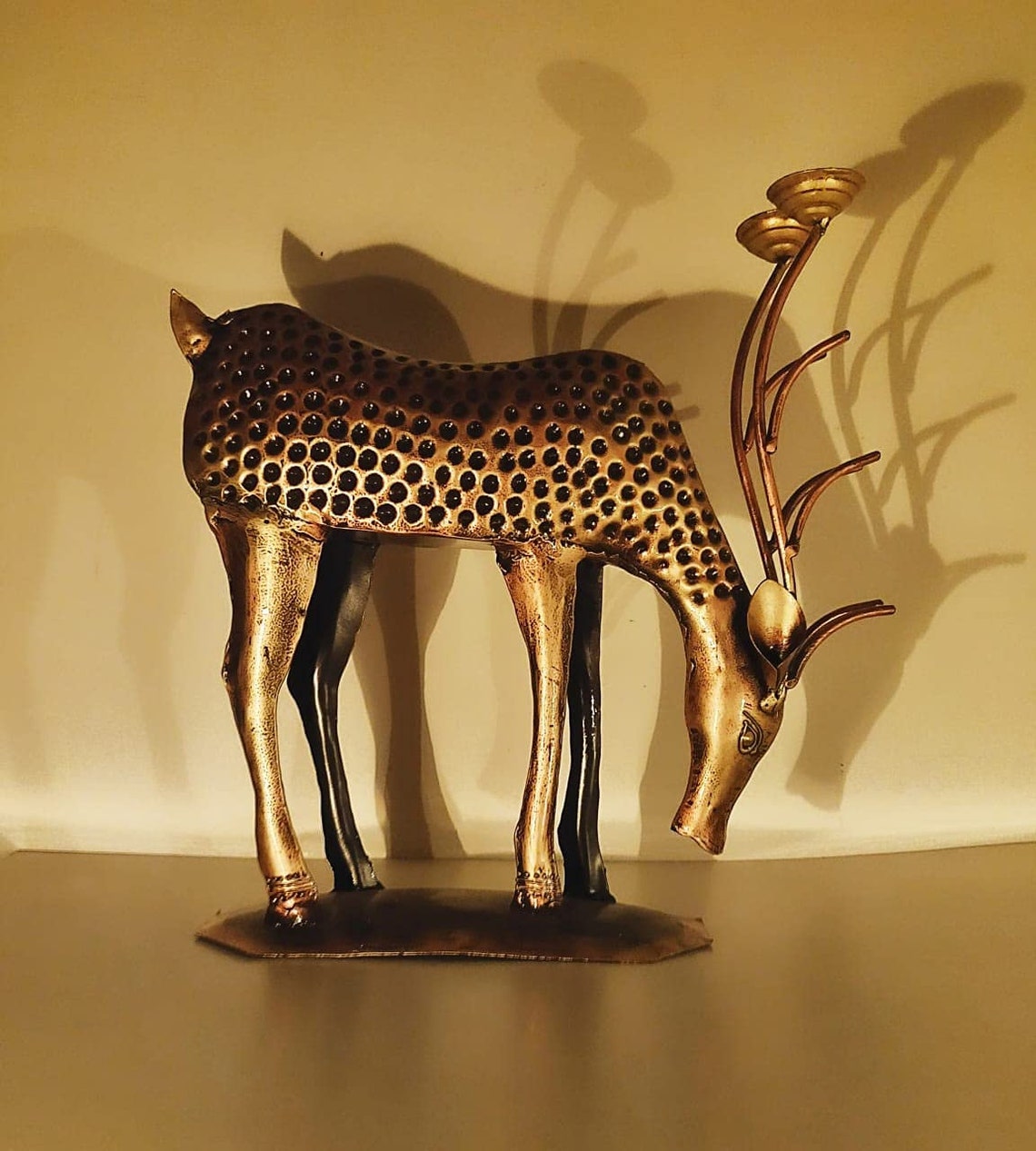Metal Deer Statue Antique Deer showpiece Deer family with Etsy