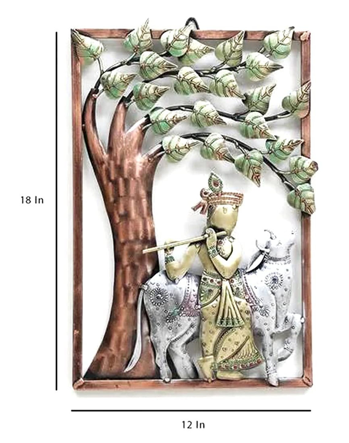 Home Decor Beautiful Krishna Wall Art in Wrought Iron Indian Etsy