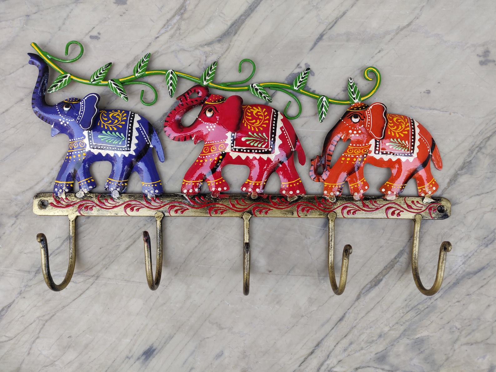 Elephant Key Holder Metal Wall Art Indian Handcrafted Metal Etsy
