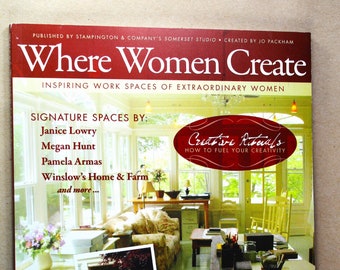 Where Women Create -Nov/Dec/Jan 2010, 1 Year Anniversary Issue, Vol.2, Issue 1, Inspiring Work Spaces, Jo Packham, Patience Brewster, Artist