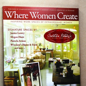 Where Women Create -Nov/Dec/Jan 2010, 1 Year Anniversary Issue, Vol.2, Issue 1, Inspiring Work Spaces, Jo Packham, Patience Brewster, Artist