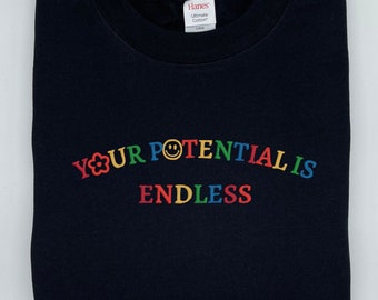 Your Potential Is Endless Custom Embroidered Crewneck Sweatshirt, Mental Health Matters