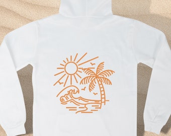 ORANGE beach theme custom embroidered sweatshirt, summer styles