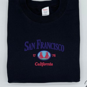 San Francisco custom embroidered crewneck sweatshirt, famous cities