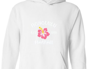 Honolulu Hawaii custom embroidered hooded sweatshirt, famous cities