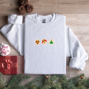 Christmas Cookies Embroidered Crewneck Sweatshirt, Holiday Sweater
