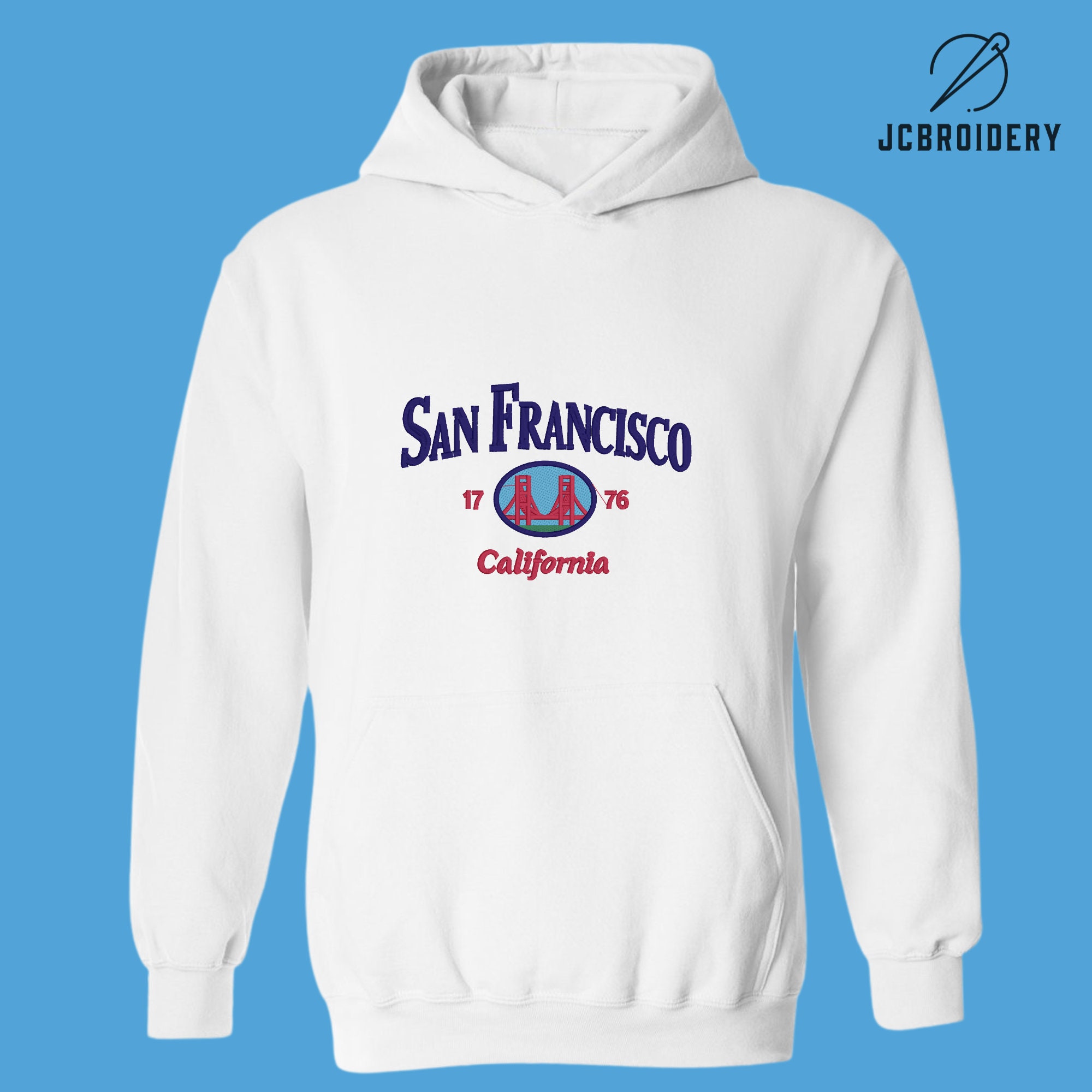 Sweatshirt Capuche Brodé San Francisco California Pour Femme - Taille L, Occasion Bon état