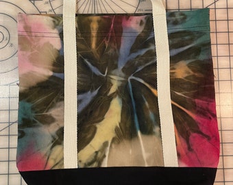 Rainbow Reverse Tie-Dye Canvas Tote