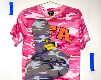 REANIMATED VINTAGE Pieced Camo Tee - M