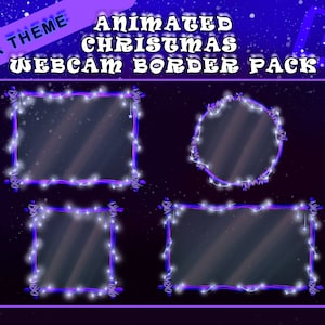 Paquete de bordes animados para cámaras web / Paquete de superposiciones para transmisiones navideñas / Twitch / Fiestas lindas / Vibraciones mágicas / Tema mágico / Luces brillantes