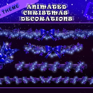 Animated Dark Garland Decorations Pack / Christmas Stream Ornamentation Bundle / Twitch / Cute Holidays kit / Magic Vibes / Magical Theme