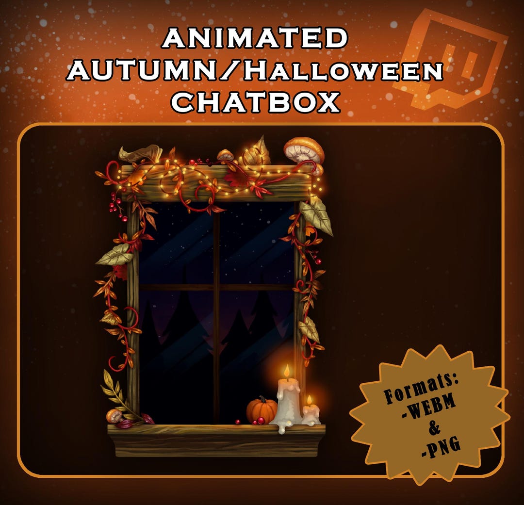 Animated Cute Autumn Window Chat Box / Warm Fall Decoration / Stream ...