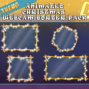 Animated Cute Webcam border Pack / Christmas Stream overlays Bundle / Twitch / Cute Holidays / Magic Vibes / Magical Theme / glowing lights