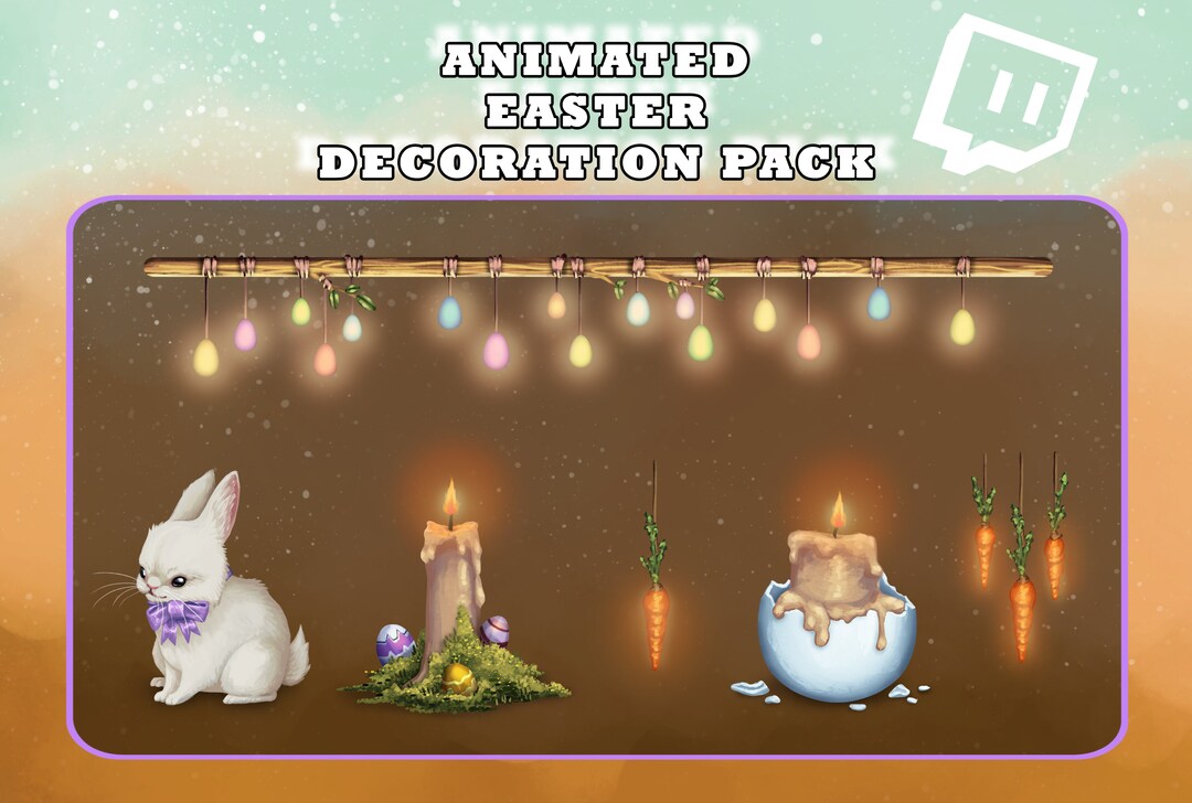 Animated Cute Easter Decorations Pack / Easter Stream Ornamentation ...