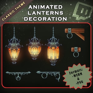 Animated Cute Lantern Decorations /Stream Ornamentation pack / Twitch / Cute warm ambient lights / Magic Vibes / Fantasy Theme / unique