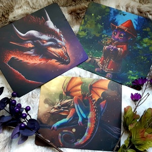 Flexible Vinyl Mousepad - Unique Fantasy Vinyl Mousepad - Beautiful Fantastic Creatures and Dragons