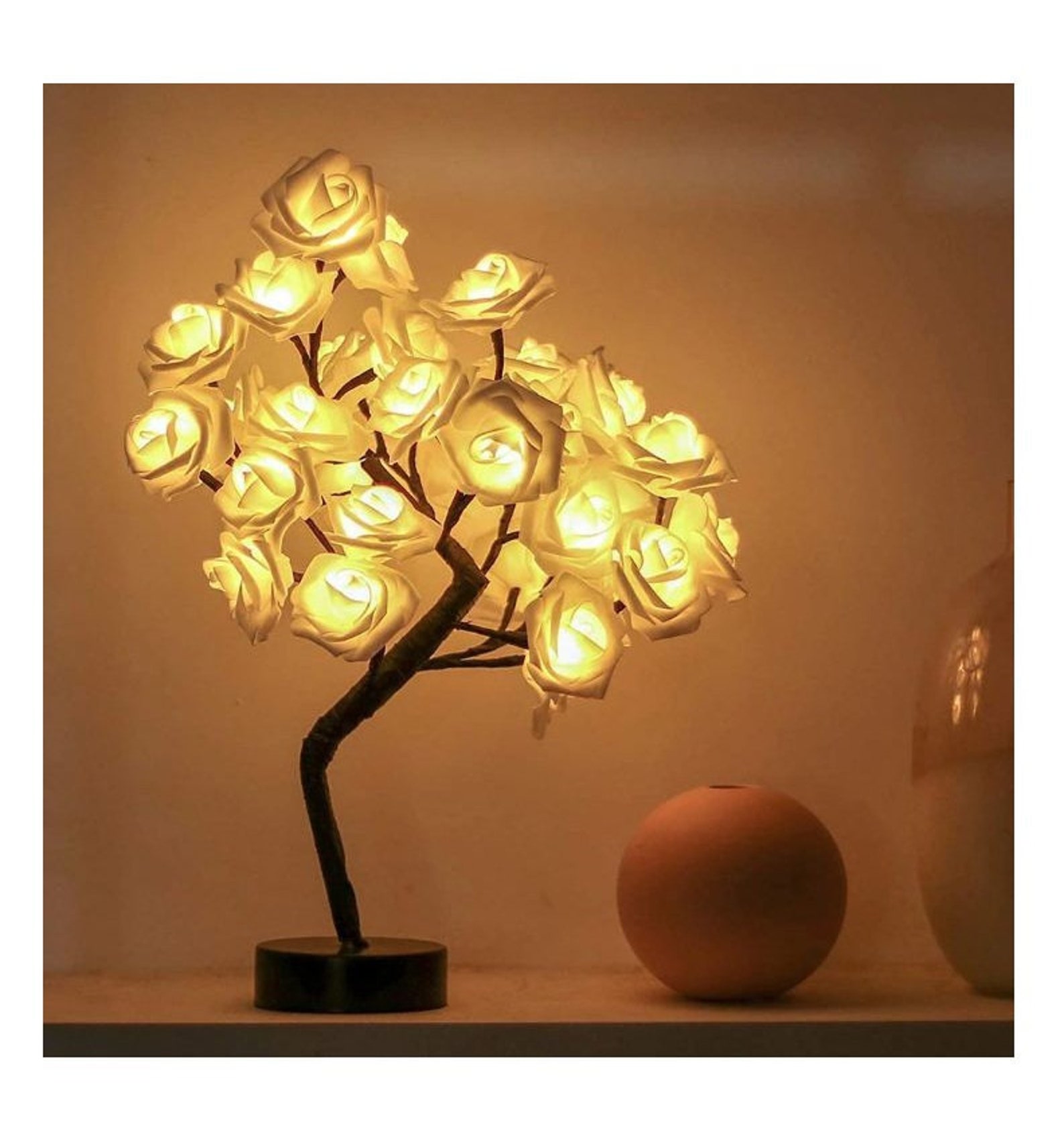 Flower Table Lamp LED Rose Lamp Night Light Lamp Desk | Etsy