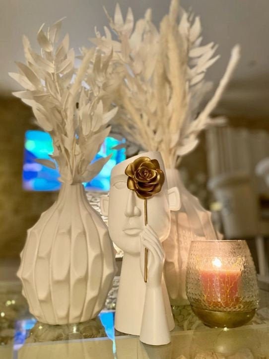 Modern Human Face Flower Vase Female Head Sculpture Vase Etsy