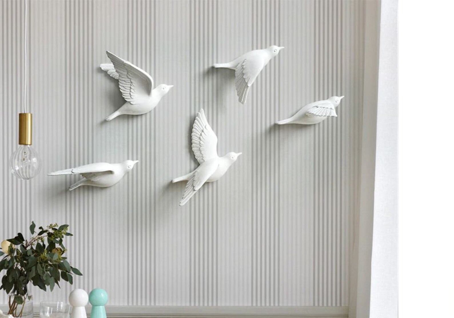 Bird Wall Art Bird Wall Sculpture 5 Piece Set Flying Birds Etsy