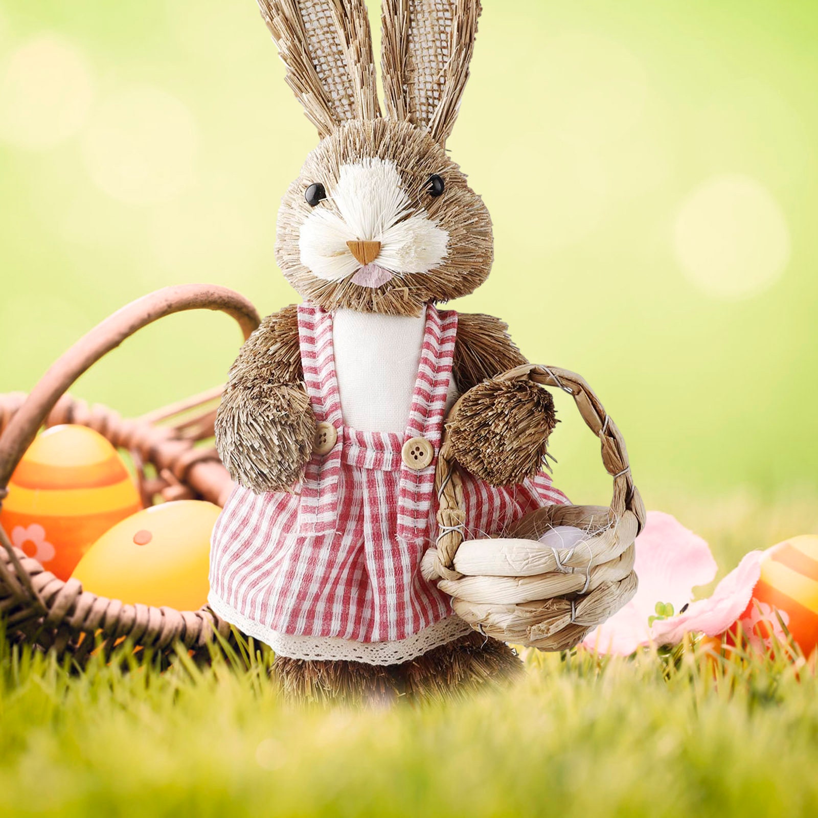 Easter Straw Rabbit Easter Bunny Decor Gift Easter Rabbit Etsy