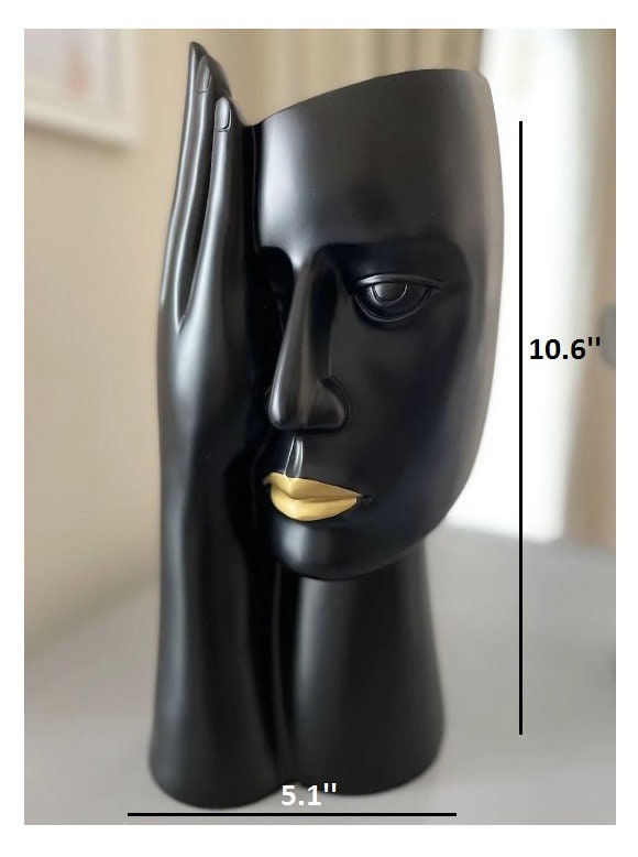 Modern Human Face Flower Vase Female Head Sculpture Vase Etsy