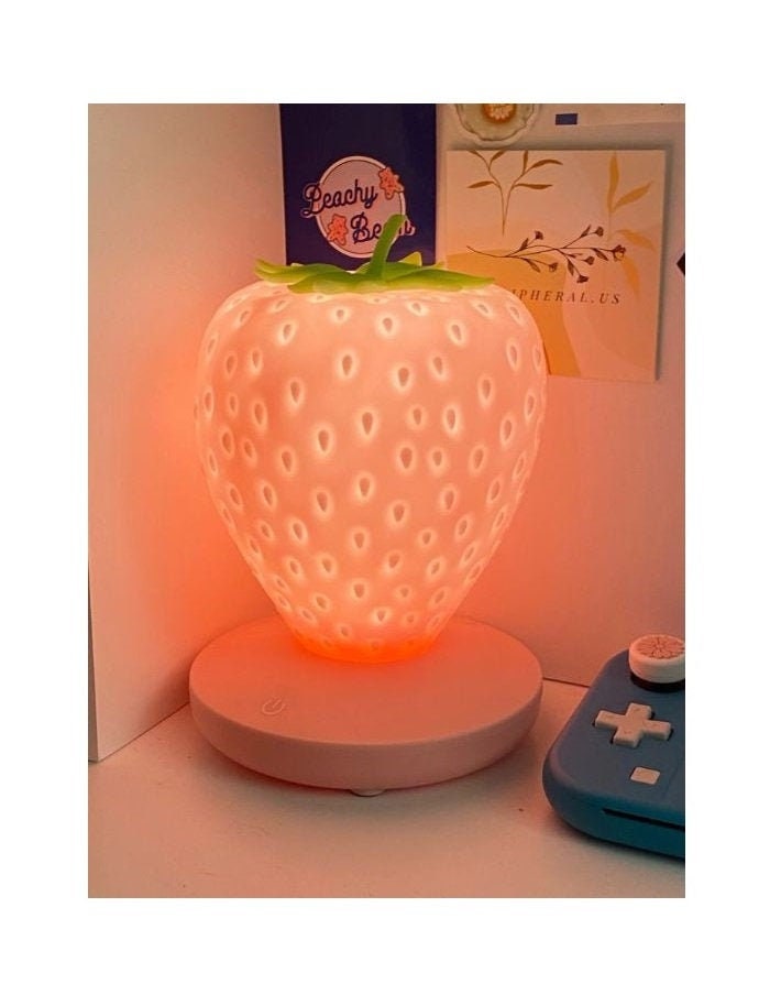 Strawberry Cute Touch Lamp Strawberry Lamp Home Decor Etsy