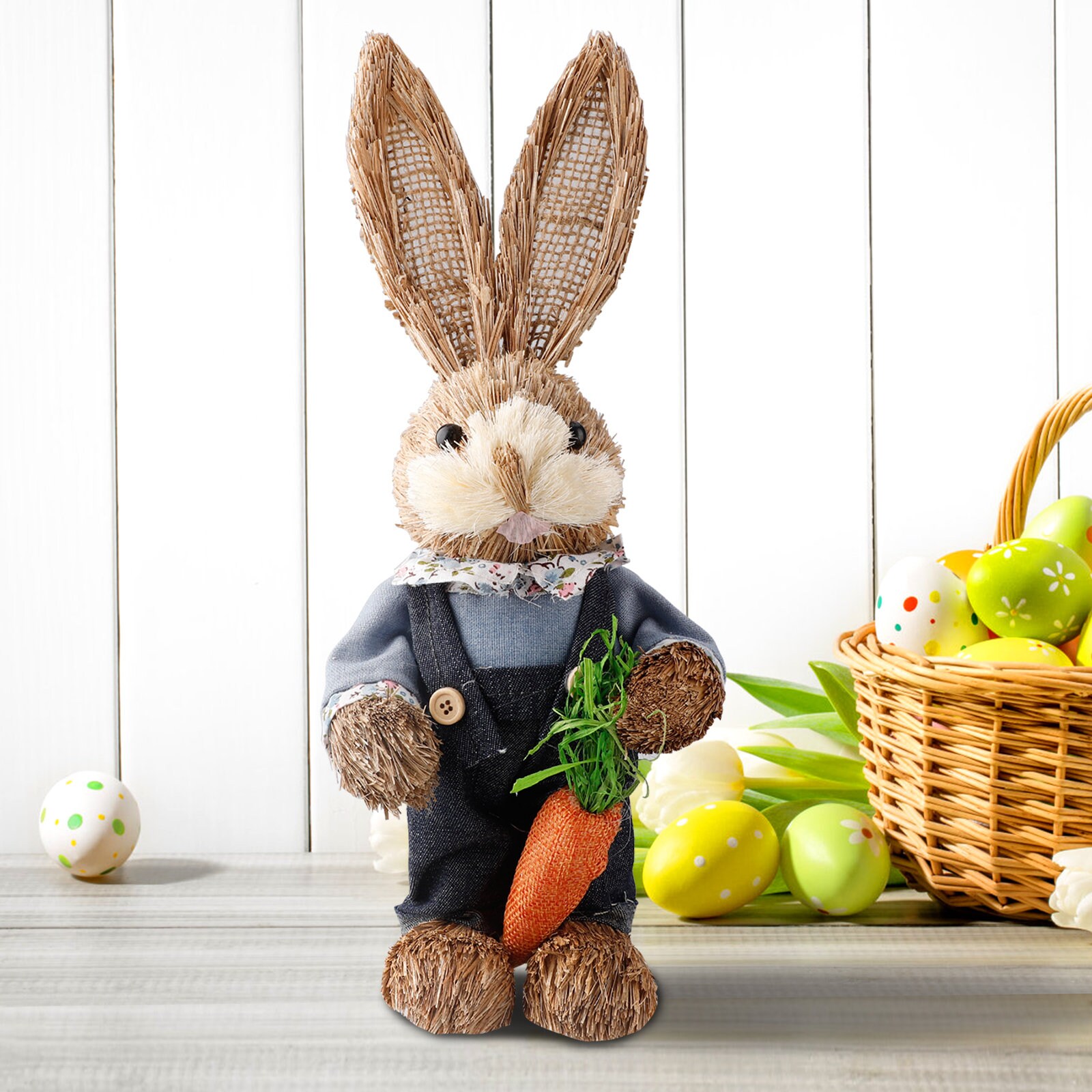 Easter Straw Rabbit Easter Bunny Decor Gift Easter Rabbit Etsy