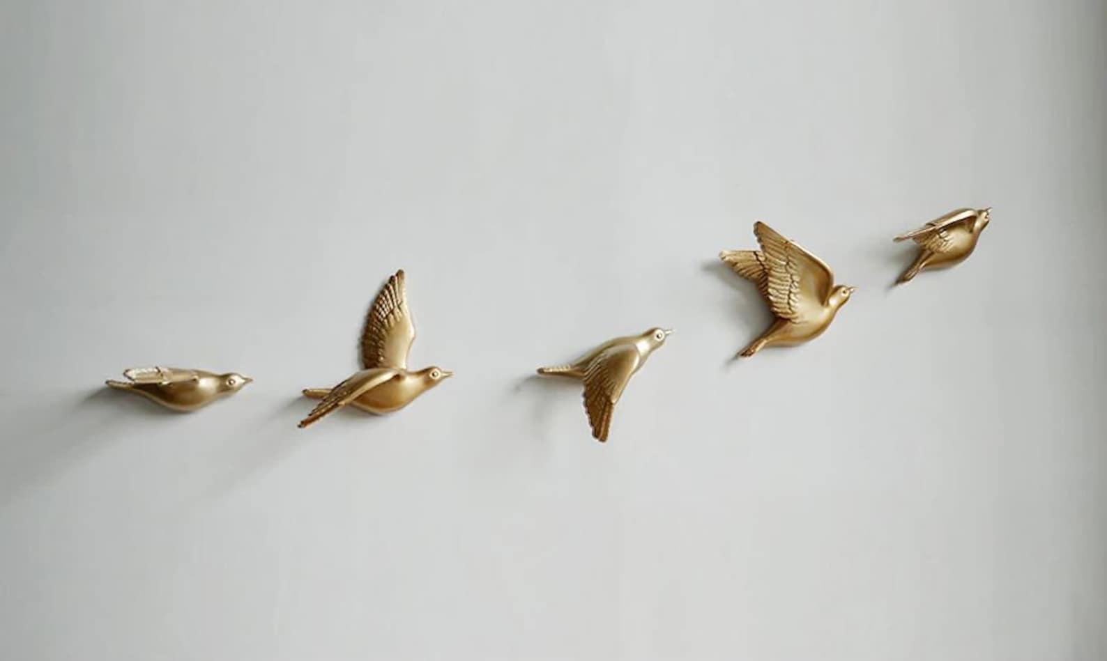 Bird Wall Art Bird Wall Sculpture 5 Piece Set Flying Birds Etsy