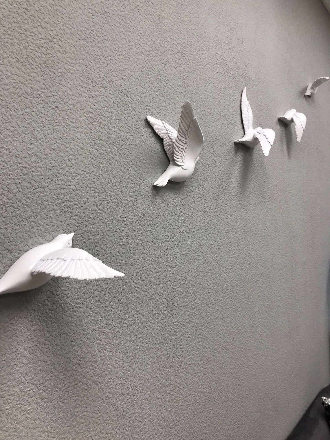 Bird Wall Art Bird Wall Sculpture 5 Piece Set Flying Birds Etsy