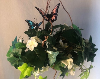 Floral Butterfly Mobile/Chandelier/Home Decor with Fairy Lights