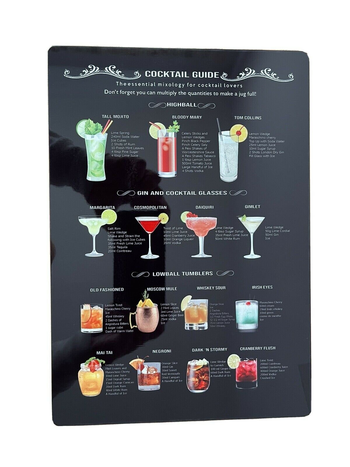 Classic Cocktail Recipes Sign novelty aluminium Metal Wall Etsy
