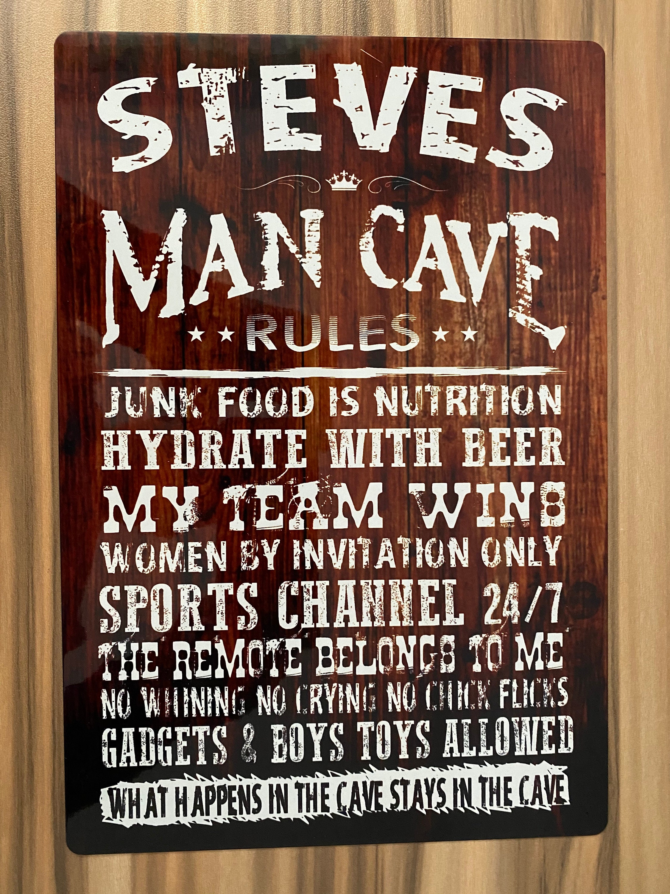 Man Cave Sign Personalised With Your Name aluminium Metal Wall Etsy