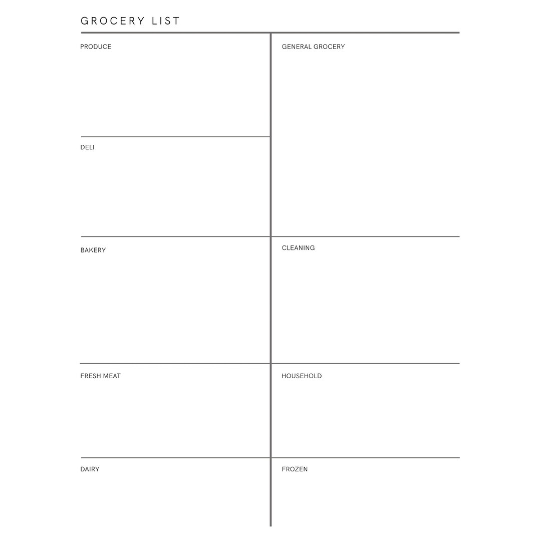 Printable Grocery List - Etsy