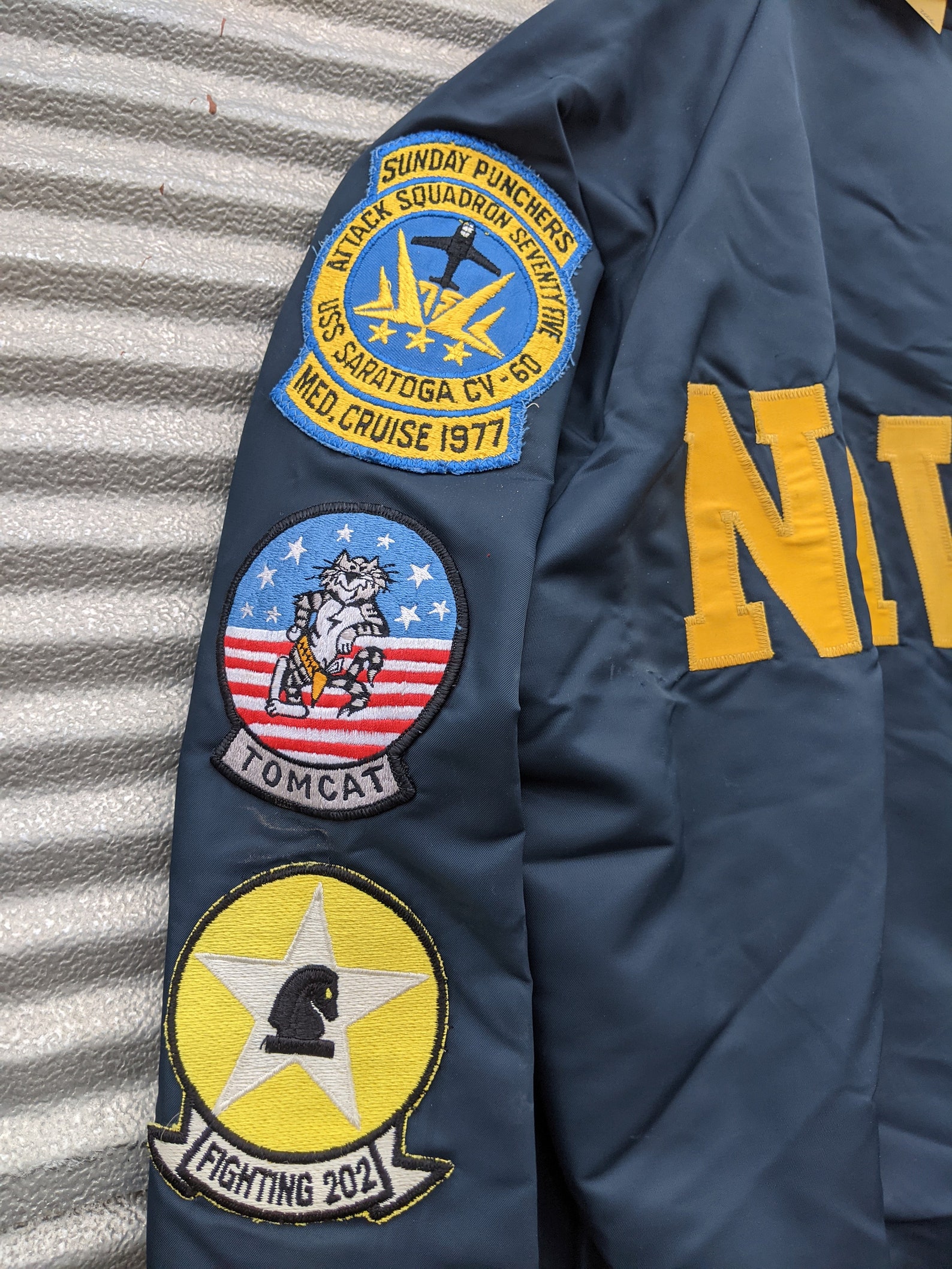 Navy Flight patch jacket 1980's Etsy