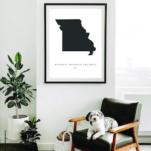 Missouri State Statehood, Printable wall art typography, Black and white, Printable files, Multi Size, Digital print, Downloadable prints