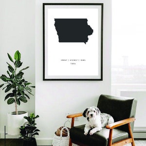 Iowa State Statehood, Printable wall art typography, Black and white, Printable files, Multi Size, Digital print, Downloadable prints