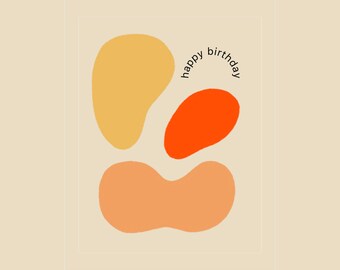 Abstract birthday card, minimal birthday card, friend birthday