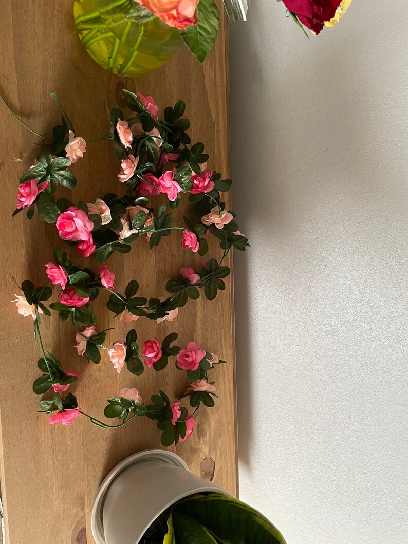 Home Decor Baby Shower Decor Greenery Rose Wreath Silk Roses Realistic Roses Garland 2.5m Artificial Rose Garland Wedding Decor