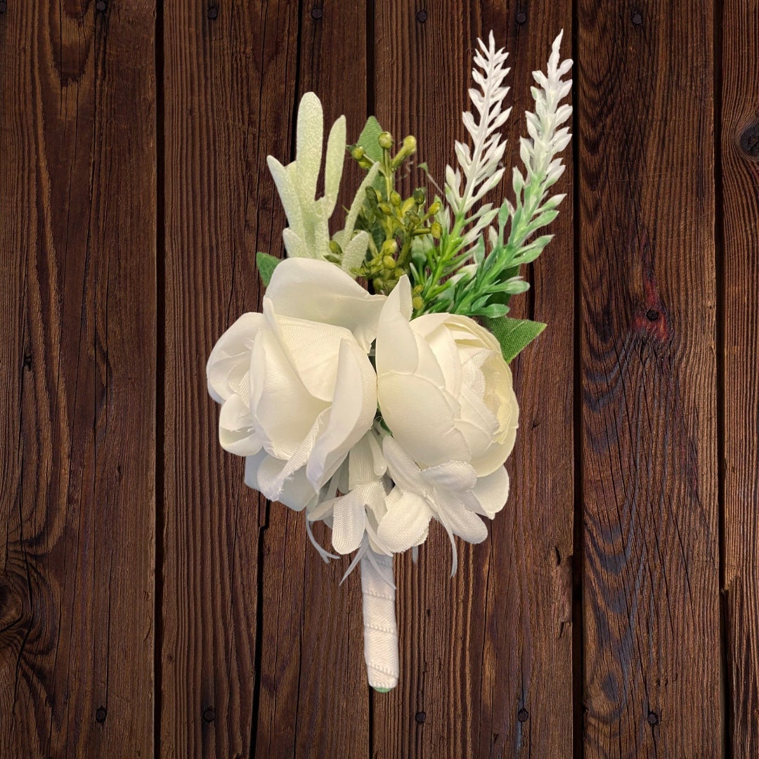 Boutonniere For Wedding, Boutonniere For Men, Boutonniere Pin, Boutonniere And Corsage Set, Real Touch Boutonniere, Peony Boutonniere