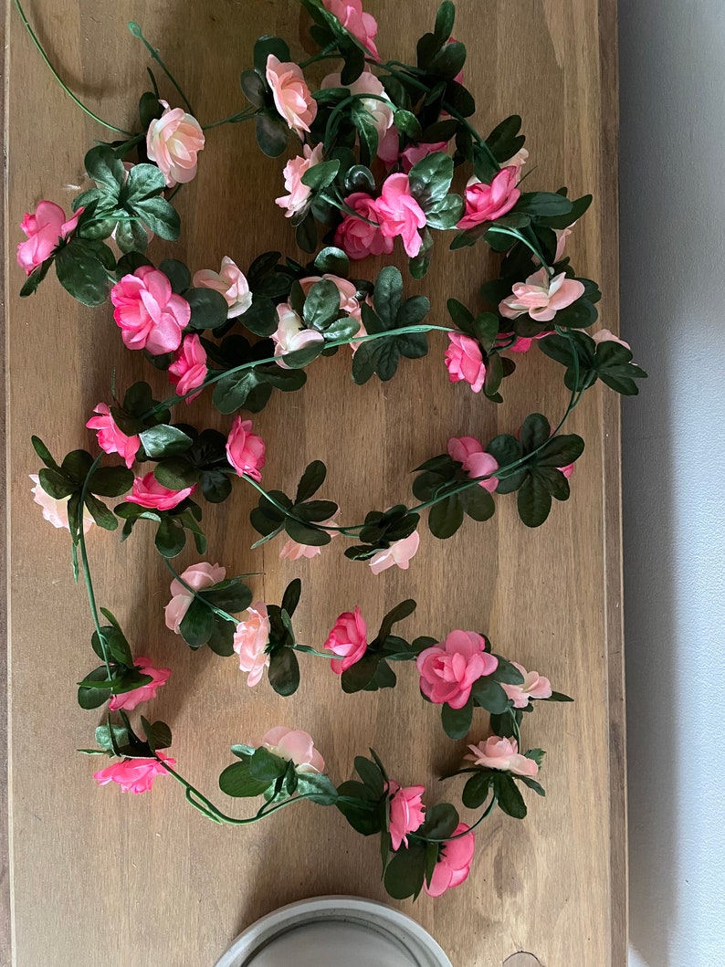 Home Decor Baby Shower Decor Greenery Rose Wreath Silk Roses Realistic Roses Garland 2.5m Artificial Rose Garland Wedding Decor
