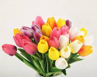 Tulips Artificial Flower Real Touch Tulip Bulbs Artificial Bouquet Fake Flower Weddings Home Garden Decoration