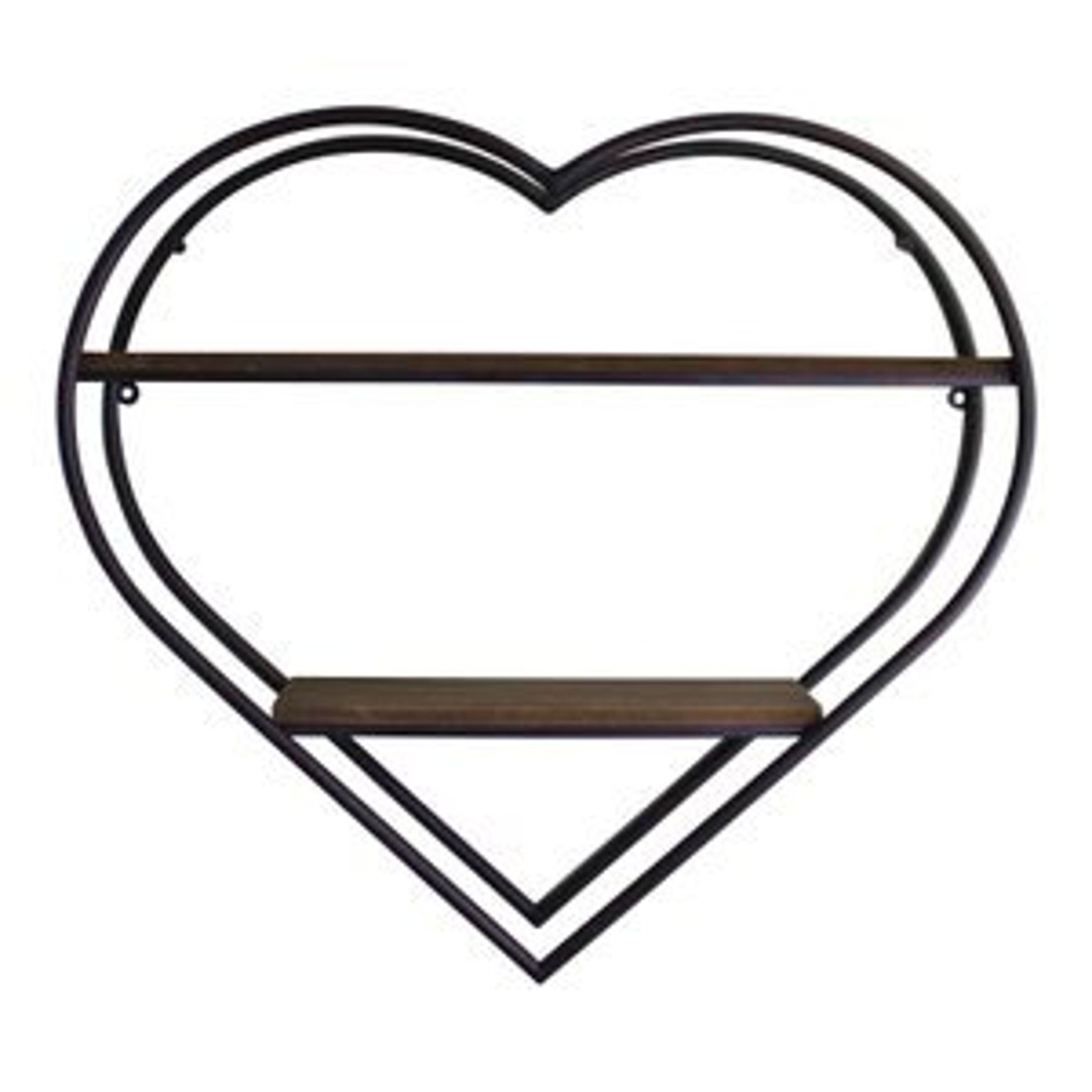 Heart Shaped Metal & Wood Shelf Unit Rustic Industrial Wall Etsy